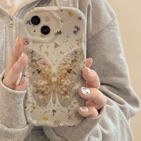 Coque de téléphone portable INS Papillon Parfumé pour iPhone 16 15 17 Pro Max 14 13 12, motif crème, coque arrière Funda