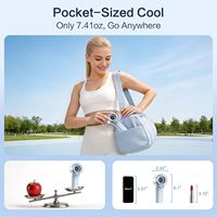 Ventilateur Portable Puissant à Main avec Brumisation, Rechargeable, Écran LED, 4-en-1, pour Voyage en Extérieur et Maquillage