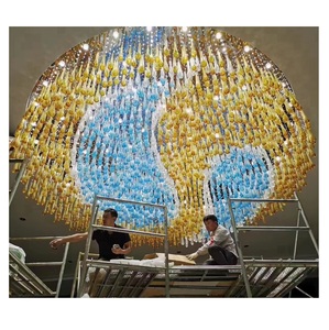 Moderna fabbrica fornitura ristorante lampadario altezza regolabile quadrato ovale lungo per <span class=keywords><strong>Hotel</strong></span> colorato luci a sospensione per interni - Product Image 2