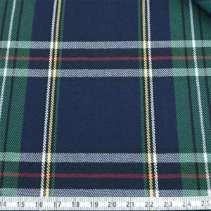 Azul Verde Verificado Tecido Clássico Inglês Tartan Twill Poliéster Plaid Tecido para Terno Uniforme Escolar Camisa Vestido - Product Image 3
