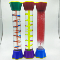 OEM gerak cair Bubbler menenangkan Fidget komunitas autisme jam pasir minyak air warna ganda pengatur waktu cair minyak jam pasir