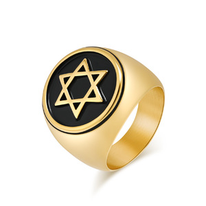 XILIANGFEIZI Anillo Hexagrama Vintage de Acero Inoxidable Estilo Europeo y Americano, Estrella de <span class=keywords><strong>David</strong></span>, Joyería de Acero Titanio para Hombre - Product Image 6