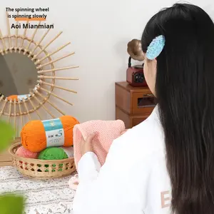 5 brins peigné bébé coton lait moyen épais <span class=keywords><strong>laine</strong></span> boule à la main Crochet Rose Bouquet couverture mélangé fil matériel bricolage paquet - Product Image 4