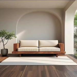 Set di Divani Doppi Creativi in Legno Massello Giapponese Wabi-sabi, Ecologici, per <span class=keywords><strong>B</strong></span>&<span class=keywords><strong>B</strong></span> e Hotel, Divano Multi-posto con Mobile per Soggiorno - Product Image 3