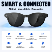 Occhiali Intelligenti AI Innovativi con Traduzione in Tempo Reale, Chat, Musica e Chiamate - Prodotto Smart, Occhiali Intelligenti