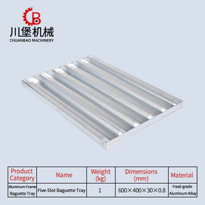 Plateaux de cuisson en <span class=keywords><strong>aluminium</strong></span> pour baguettes, 5 rangées, 400*600mm, antiadhésifs, en alliage d'<span class=keywords><strong>aluminium</strong></span>, pour pain français - Product Image 2