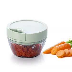 Gran oferta, trituradora de verduras multifunción Manual, Cortadora giratoria de alimentos de acero inoxidable con tirador manual