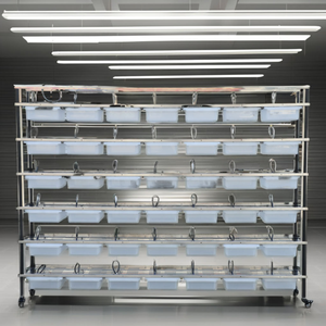 Cage d'élevage durable et simple en acier inoxydable et plastique avec plateau en plastique pour l'alimentation et l'observation des souris, rats, hamsters et autres petits animaux - Product Image 1