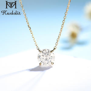 KUOLOLIT HK – collier en or rose 10K pour femmes, diamant Moissanite naturel, pendentif de fiançailles, bijoux fins - Product Image 2