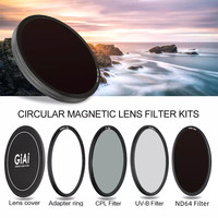 Filtre d'objectif photo magnétique 77 mm GiAi Focus pour UV, CPL, ND, et effet de brouillard