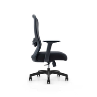 Chaise de bureau pivotante en nylon noir à dossier moyen, nouveau style, vente en gros, chaise de bureau ergonomique moderne, soutien lombaire, chaise de personnel