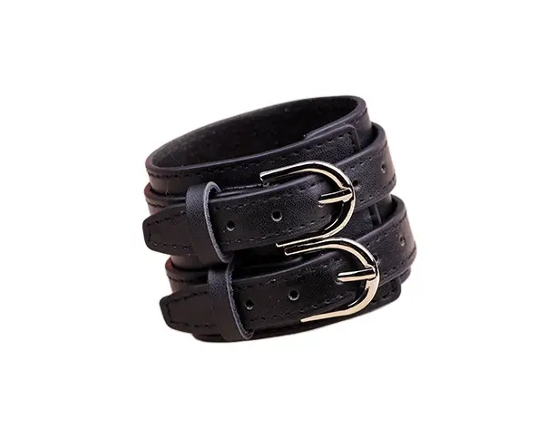 European and American style cross-border double row belt top layer cowhide bracelet wide leather bracelet