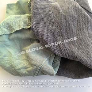 Chiffons en coton recyclé 100% en vrac, couleurs mélangées, tissu polaire, essuyage industriel, respectueux de l'environnement - Product Image 4