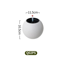 Pot de fleurs rond en plastique PP doré, finition sablée, mèche d'auto-arrosage, décoration de bureau intérieure pour plantes succulentes.