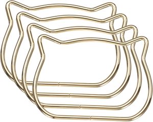 Handbag Metal Handle Grip Accessories with <b>Cat</b> Head Trapezoidal Design and Round Half Pull <b>Ring</b> - Product Image 1