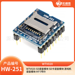 Module vocal MP3 Hongwei Micro WTV020 avec carte SD pour console de jeu - Product Image 5