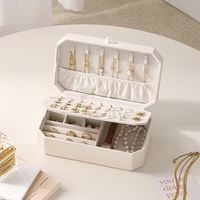 Boîte à bijoux de grande capacité, boîte de rangement pour bijoux, boîte à bijoux élégante pour femmes, pour bagues, boucles d'oreilles, colliers et bracelets