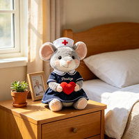 Peluche Souris Personnalisée pour Infirmière avec Broderie de Logo Personnalisé – Cadeau Prestige pour Soins Gerontologiques – Peluche Souris Douce et Rembourrée