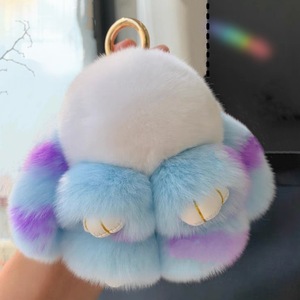 Dễ Thương Mini Leopard In Ít Thỏ Rex Len Chết Thỏ Mặt Dây Chuyền Sang Trọng Túi Mềm Xe <span class=keywords><strong>Keychain</strong></span> - Product Image 6