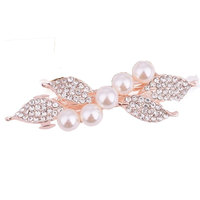 Petite pince à cheveux en strass pour femme, combinaison perle et papillon, élégante, dorée, style coréen, accessoire capillaire, vente en gros