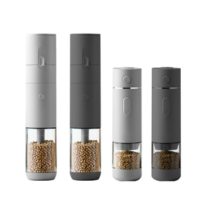 Utensilios de Cocina, Molinillos Automáticos de Sal y Pimienta de Plástico Blanco y Negro, Herramientas para Hierbas y Especias, Accesorios de Cocina - Product Image 1