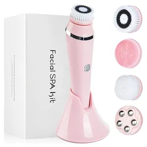 Electric Facial Cleansing Brush Silicone Face Cleaner Deep Pore Cleaning Skin Massager Brush Device High Frequency Massager