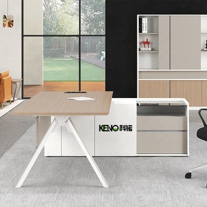 Văn phòng bảng tủ được xây dựng trong văn phòng bàn bệ Tủ tập tin keno 78-inch Điều hành Bàn văn phòng với tủ tập tin - Product Image 6