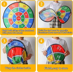 Bảng Phi Tiêu cho trẻ em 29 "hai mặt <span class=keywords><strong>Velcro</strong></span> Bảng phi tiêu trò chơi với dính quả bóng và phi tiêu trong nhà bên ngoài trời trò chơi đồ chơi - Product Image 4