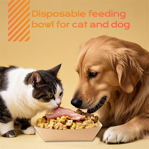 Dùng một lần mèo thực phẩm bát giấy thức ăn vật nuôi bát cho du lịch nhỏ giấy bát cho thực phẩm khô bát cho đi lạc mèo chó ăn trạm - Product Image 4