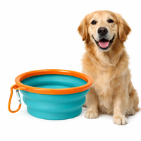 Tazón de Viaje para Perros de Silicona, Estructura Plegable Flexible, Grado Alimenticio, No Impermeable, Diseño Simple, Color Personalizado, Logotipo, Empaque, OEM