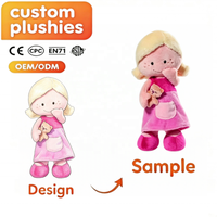 Poupées en peluche personnalisées Soft Girl OEM ODM, figurines humaines rembourrées avec mini-animaux de compagnie, cadeau personnalisé pour enfants, vente en gros