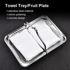 Bandeja de cena de acero inoxidable ecológica brillante con patrón martillado de lunares modernos colores personalizados Horeca ocasiones toalla caliente - Product Image 4