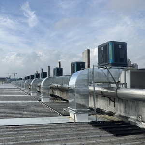 Sistema de Refrigeración Industrial de 20000CMH, Enfriador de <span class=keywords><strong>aire</strong></span>, válvula de drenaje, enfriador evaporativo/conductos, enfriador del <span class=keywords><strong>desierto</strong></span>/evaporador refrigerado por <span class=keywords><strong>aire</strong></span> - Product Image 1
