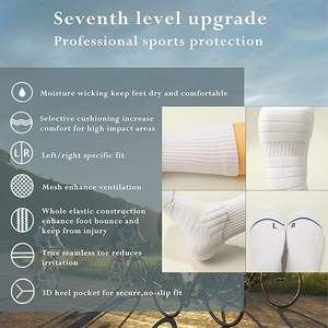 تعبئة مجانية عينة مجانية جوارب رياضية لكرة السلة شعار مخصص ضغط جورب رياضي منشفة رياضية أسفل طاقم جورب للجنسين - Product Image 3