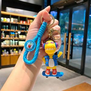 <span class=keywords><strong>Porte</strong></span>-clés en PVC souple 3D personnalisé, léger, imperméable, de haute qualité, motif dinosaure, skateboard DJ, animal de dessin animé, à faire soi-même - Product Image 5