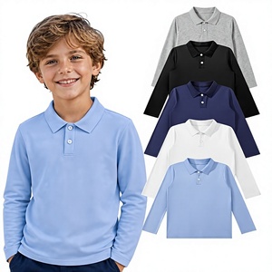 T-shirt pour enfants unisexe à col rond et manches longues en jersey de coton, uniforme scolaire, collection Bangladesh BD BSCI imprimé 3D - Product Image 1