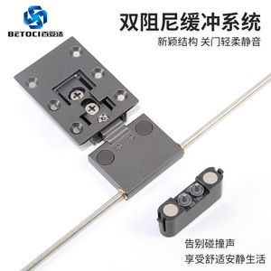 BETOCI Pin-Type Aluminum Frame Hinge 270 Degree Damping Soft Close Heavy Duty Furniture Hinge For Wardrobe Door - Product Image 4