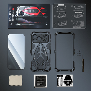 Custodia Antiurto in Alluminio e Silicone LUPHIE per iPhone 11 12 13 14 15 16 17 Pro Max 17e 16e XR XS MAX, Protezione Contro Sporco e Urti - Product Image 6
