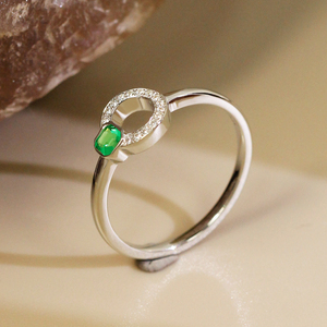Cao cấp của phụ nữ 925 Bạc phòng thí nghiệm tạo ra ngọc lục bảo đá quý vòng hiện đại hợp thời trang thiết kế cho đám cưới bên Quà Tặng & sử dụng hàng ngày - Product Image 3