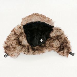 Chapeau d'hiver russe en fausse fourrure douce avec cache-oreilles, style bombardier, pour ski, chasse, fête, sport et pêche - Product Image 3