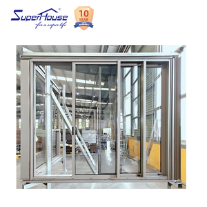 Puerta corrediza delgada <span class=keywords><strong>de</strong></span> esquina E baja <span class=keywords><strong>de</strong></span> vidrio templado <span class=keywords><strong>de</strong></span> 3 capas <span class=keywords><strong>de</strong></span> aluminio con rotura térmica para casa pasiva combina ventanas inclinables y giratorias - Product Image 3