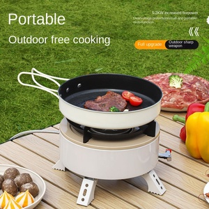 เตาแก๊สตั้งแคมป์ใช้ในครัวปิกนิกกลางแจ้งด้วยมือทำจากเหล็ก4000W แบบพกพาพับได้ - Product Image 2