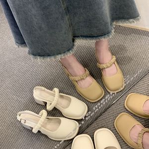 Chaussures de mariée en cuir souple de qualité supérieure, mocassins à enfiler antidérapants et désodorisants, tendance mode été-automne 2026, style Mary Jane français - Product Image 1