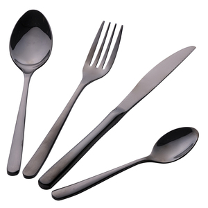 ALYSON <b>BLACK</b> GLOSSY <b>CUTLERY</b> SET 24PCS - Product Image 3