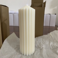 Bougie parfumée en cire de soja côtelée pour la décoration intérieure, les fêtes d'anniversaire, les cadeaux romantiques, les fêtes de Diwali, faite à la main, sans flamme