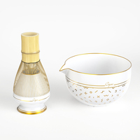 2025 nouveau Design logo personnalisé personnalisé Matcha porte-cadeau outils accessoires 3 pièces porcelaine Matcha bol Stander fouet ensemble boîte