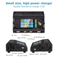 Chargeur d'équilibrage RC HT206AC/DC avec écran tactile couleur 4,3 pouces, 200W*2, 20A*2, double port, pour batteries Li-ion/LiPo/LiFe/LiHV