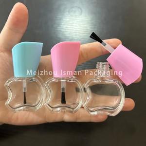 Isman trong suốt sáng bóng dễ thương Apple Cat gấu vương miện nắp màu hồng tím bạc thủy tinh sơn móng tay bàn chải rỗng chai mỹ phẩm container - Product Image 4