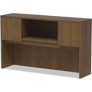 Alera Valencia Series Modern <b>Walnut</b> Hutch with 4 Compartments and Doors 58.88w X 15d X 35.38h Desktop & <b>Drawer</b> Organizer - Product Image 5