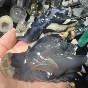 Crânes de dragon en agate volcanique polie et sculptée de haute qualité CrystalHola, taille 7 cm, tendance mode pour une décoration intérieure unique, vente en gros - Product Image 6